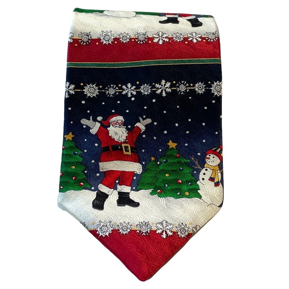 4/$25 Holidays MMG Men's Necktie Christmas‎ Santa Snowman Snowflakes Silk Tie